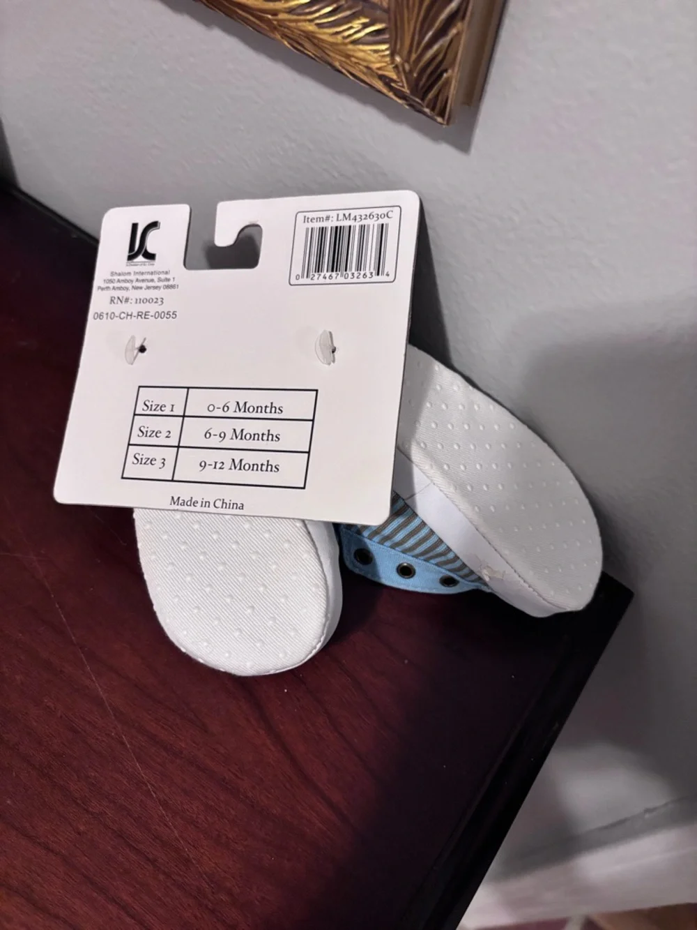 NWT Little Me Baby Boys Blue Stripe Motorcycle Soft-Soled Shoes